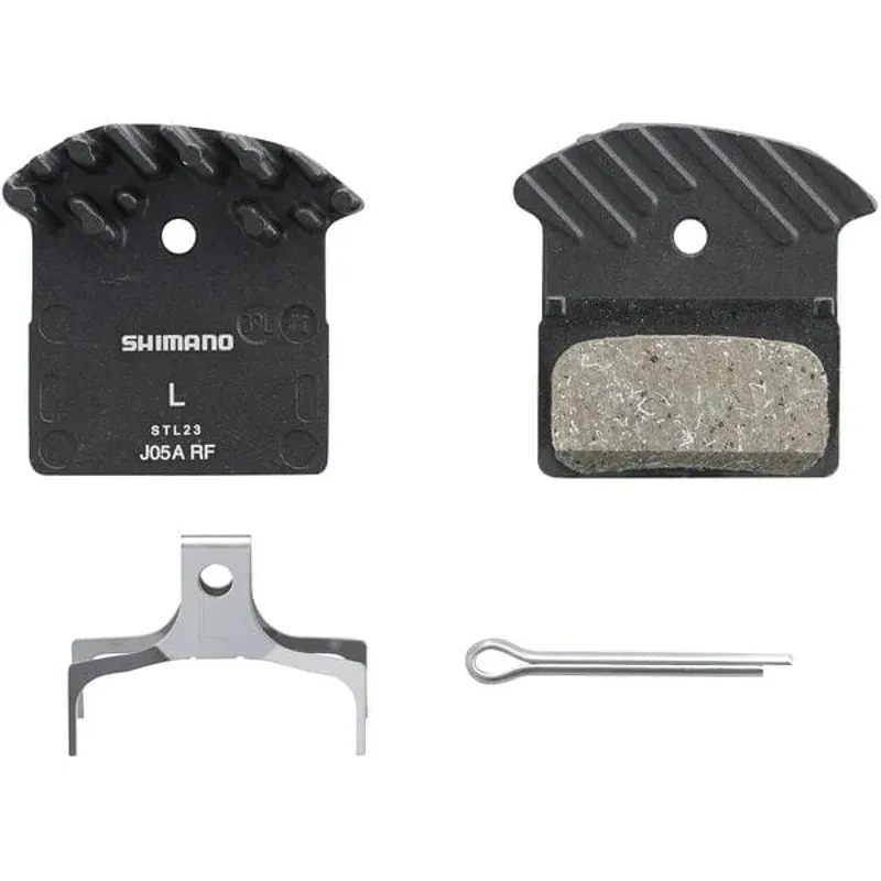 Shimano J05A-RF disc pads and spring  resin pad alloy back cooling fins