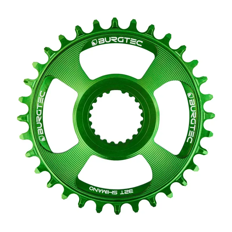 Burgtec Shimano Direct Mount Thick Thin Chainring in Candy Spruce Green