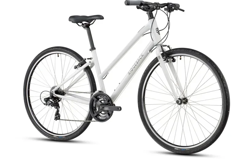 Ridgeback Motion Open Frame Ladies Hybrid Bike In White-1