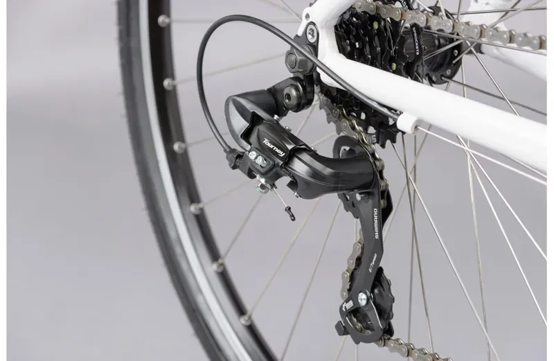 Ridgeback Motion Open Frame Ladies Hybrid Bike In White-9