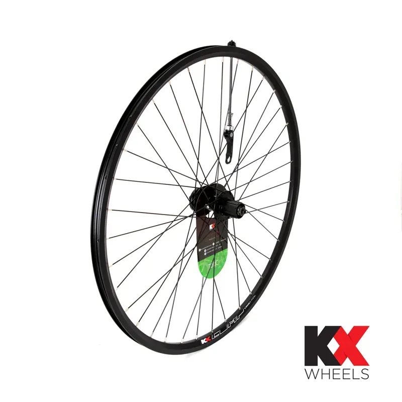 KX Hybrid 700C Double wall Q/R Cassette Rear Wheel Disc Brake In BLACK 700c hybrid