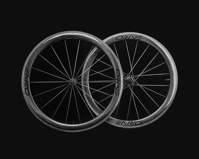 Elite Wheels Drive Rim Brake Carbon Black Decals Wheelset-2