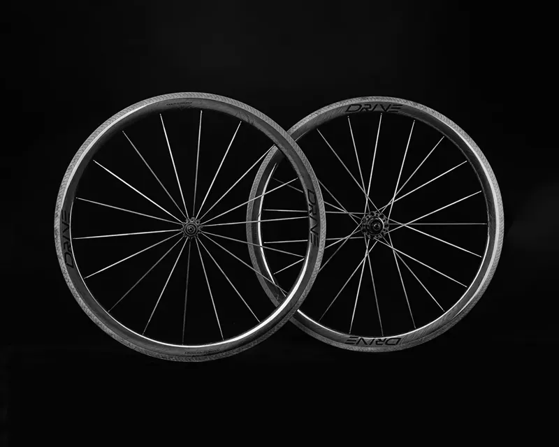 Elite Wheels Drive Rim Brake Carbon Black Decals Wheelset
