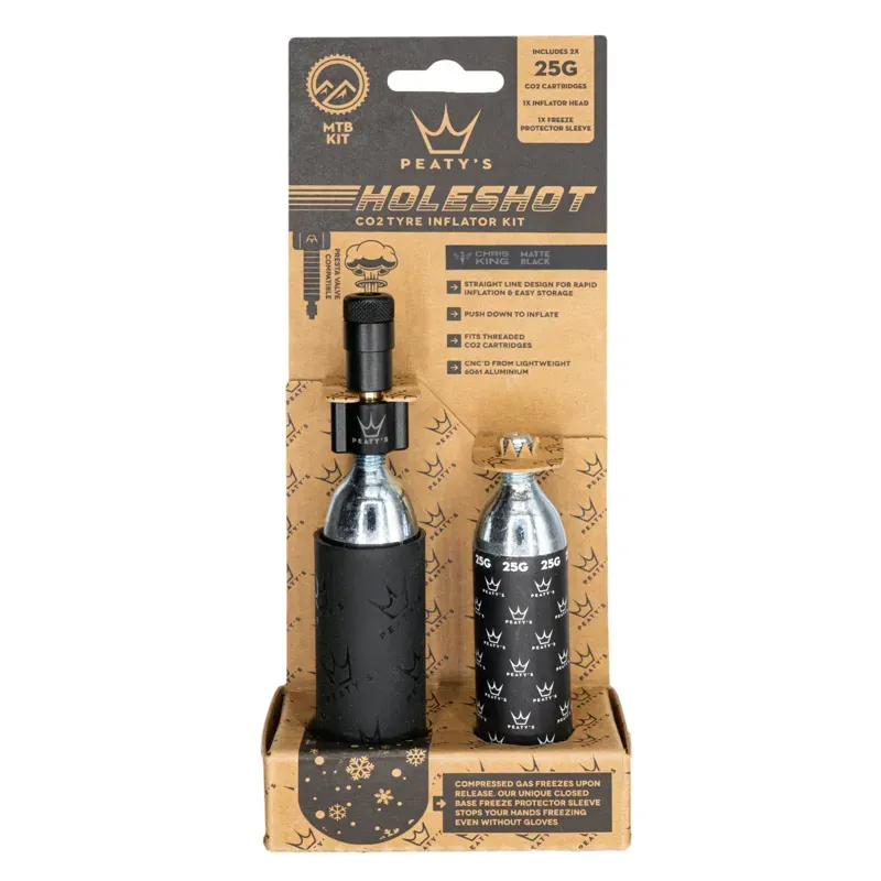 Peaty's Holeshot CO2 Tyre Inflator - MTB 25g Black